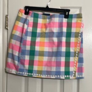 Crown & Ivy A-Line Mini Skorts in plaid summer colors